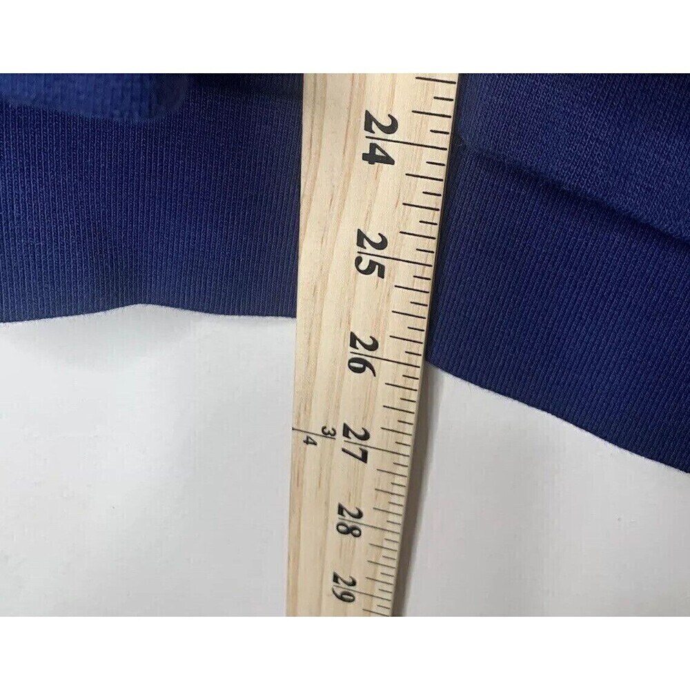 Lands End Serious Sweats Sweatshirt 90's Striped Womens Sz L 14/16 Retro Blue - Picture 8 of 9